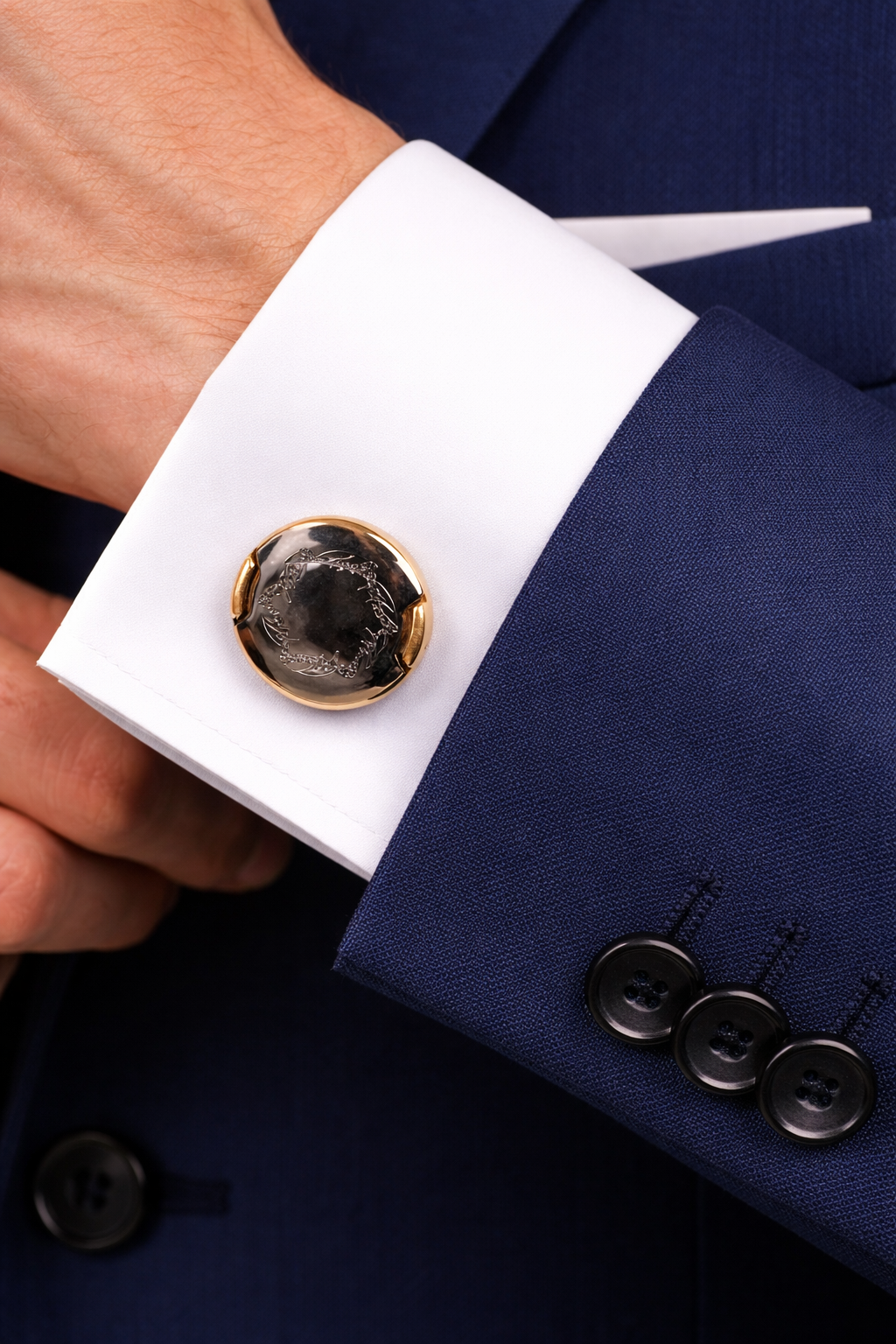 Gunmetal & Gold Wreath Cufflinks for Men