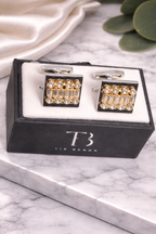 Premium Crystal Studded Cufflinks for Men