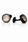 Gunmetal & Gold Lattice Cufflinks for Men
