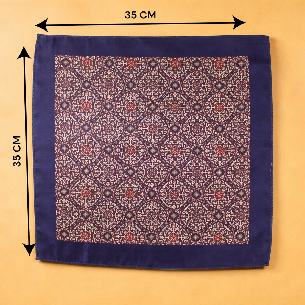 Midnight Blossom Pocket Square