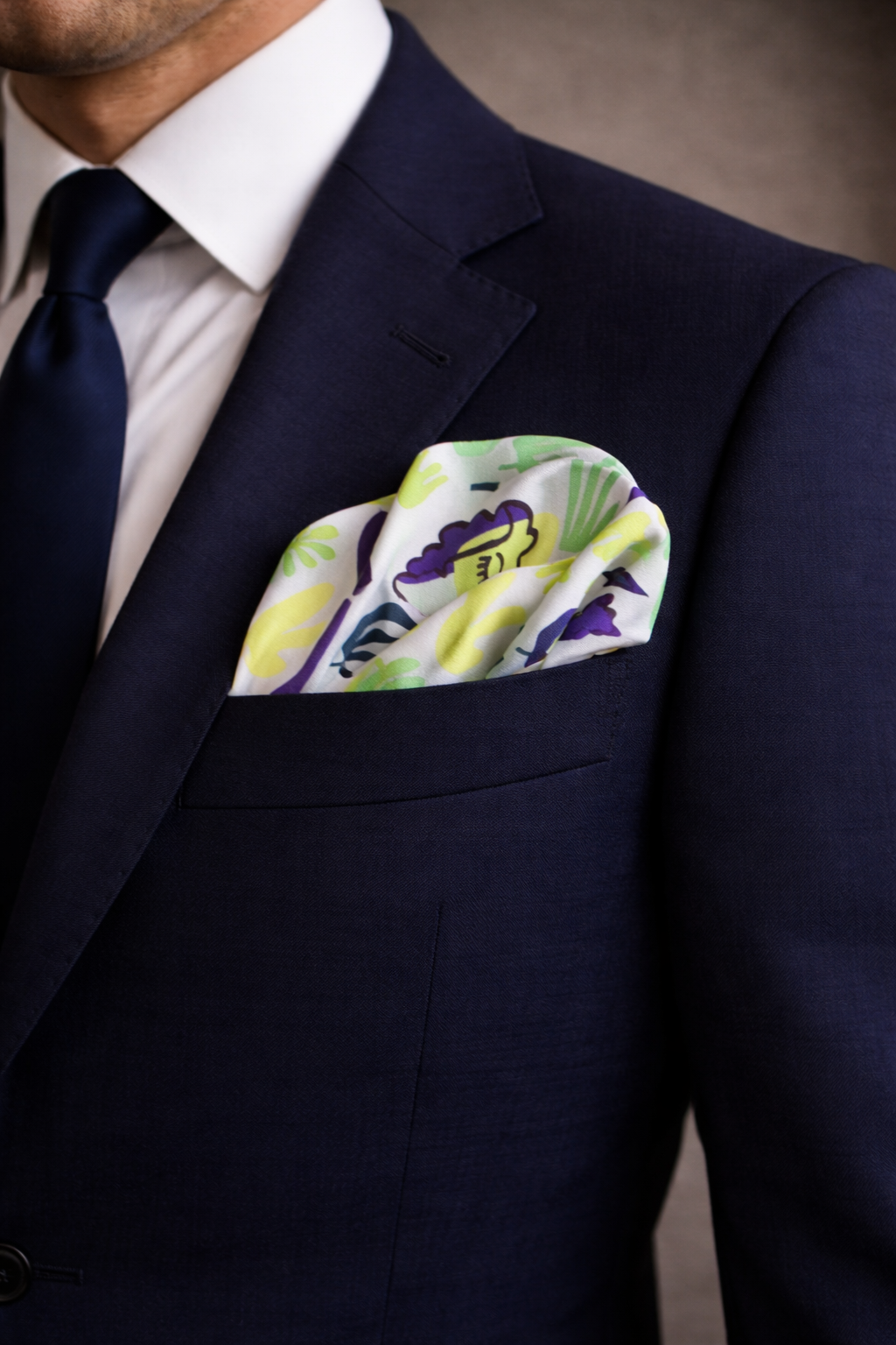Rio Grande Green Tropical Printed Pocket Square