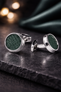 Premium Green Textured Alloy Cufflinks for Men