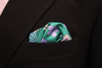 Emerald Garden Floral Tie With Pocket Square
