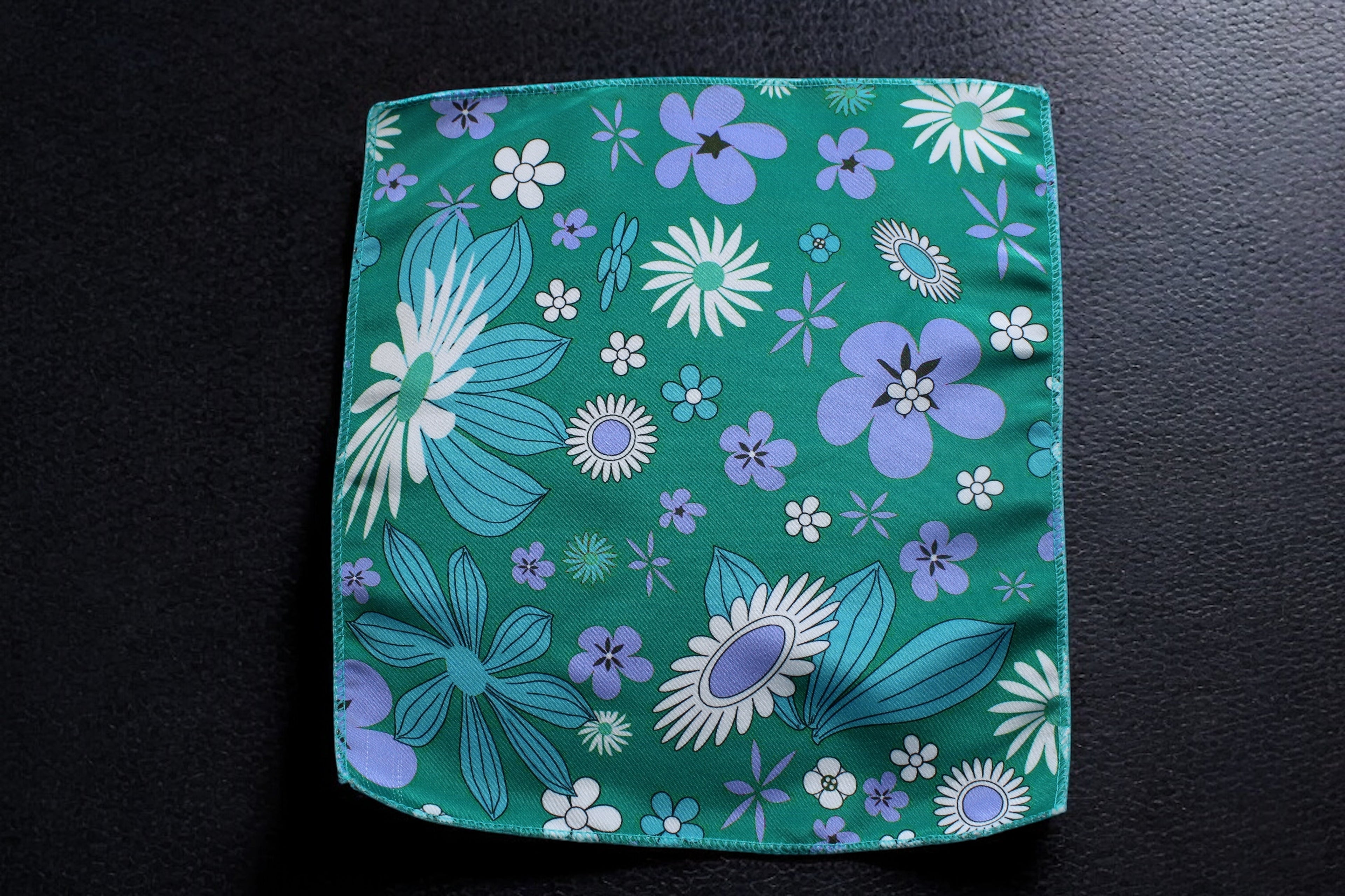 Emerald Garden Floral Tie With Pocket Square