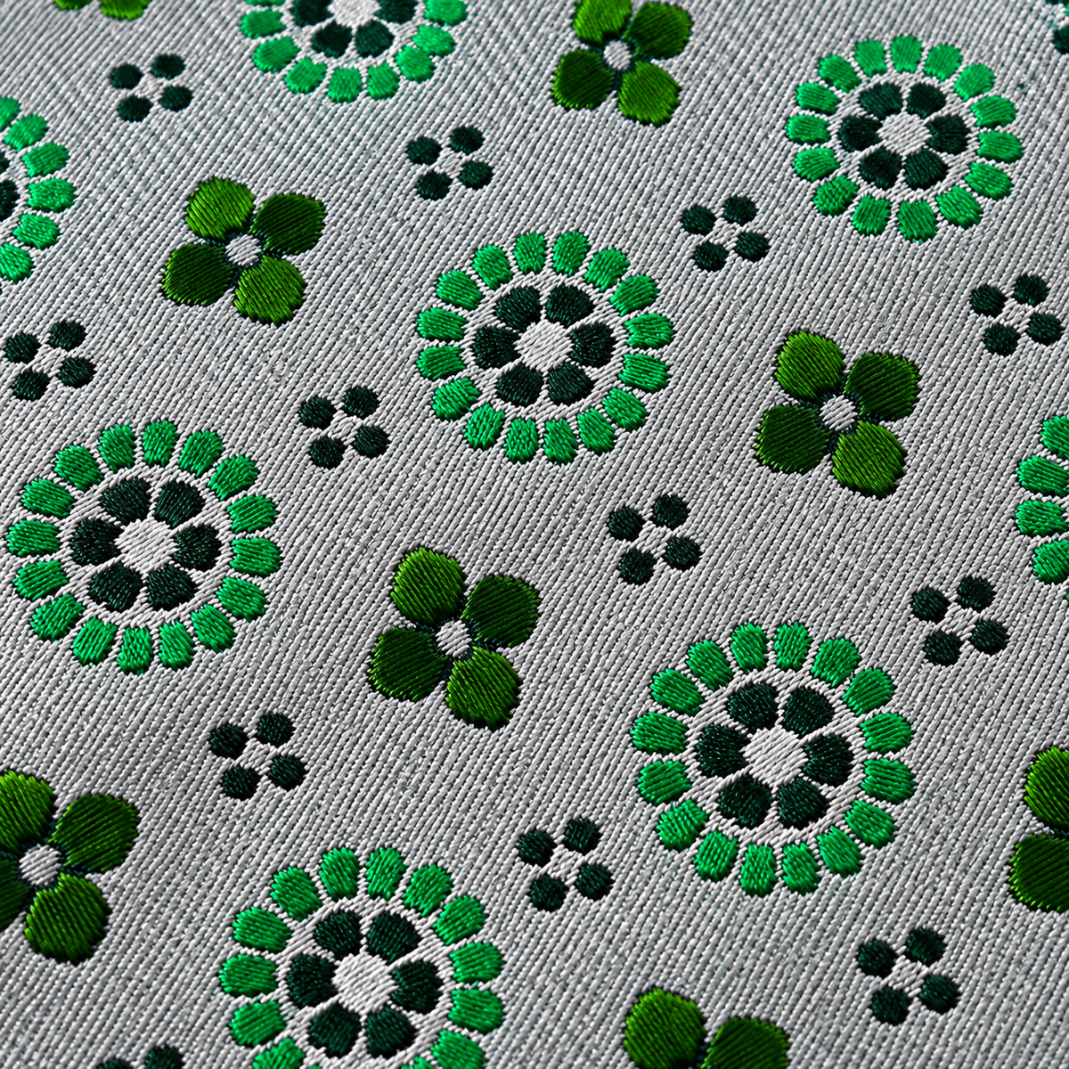 Silver & Green Geometric MicroSilk Necktie Set with Pocket Square
