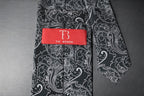 Classic Black Silver Paisley Tie