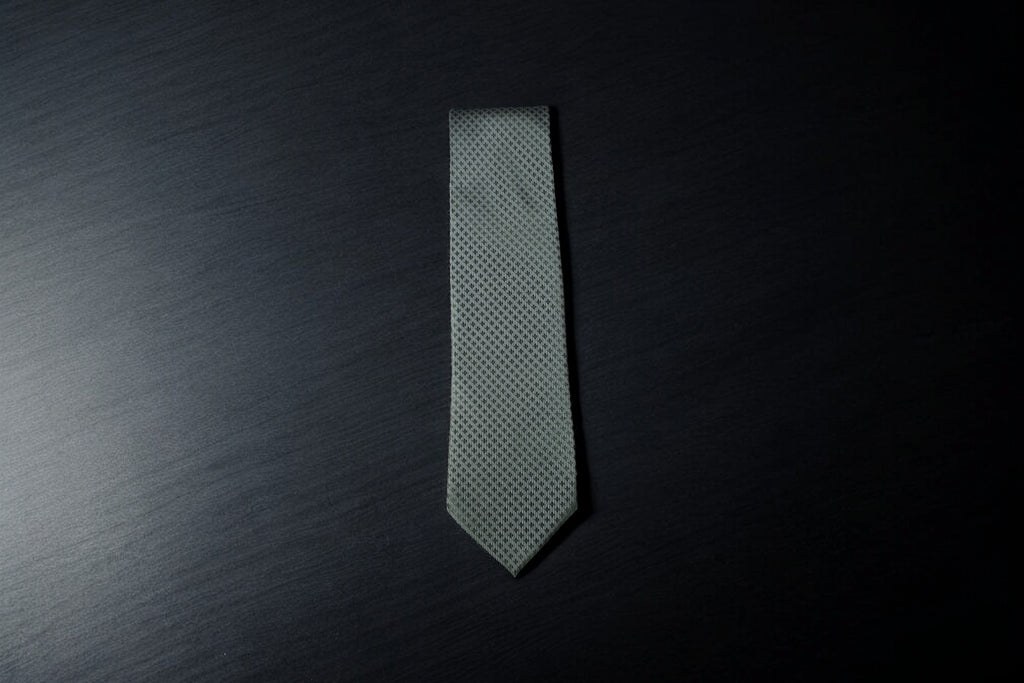 Geometric Olive Green Microsilk Tie