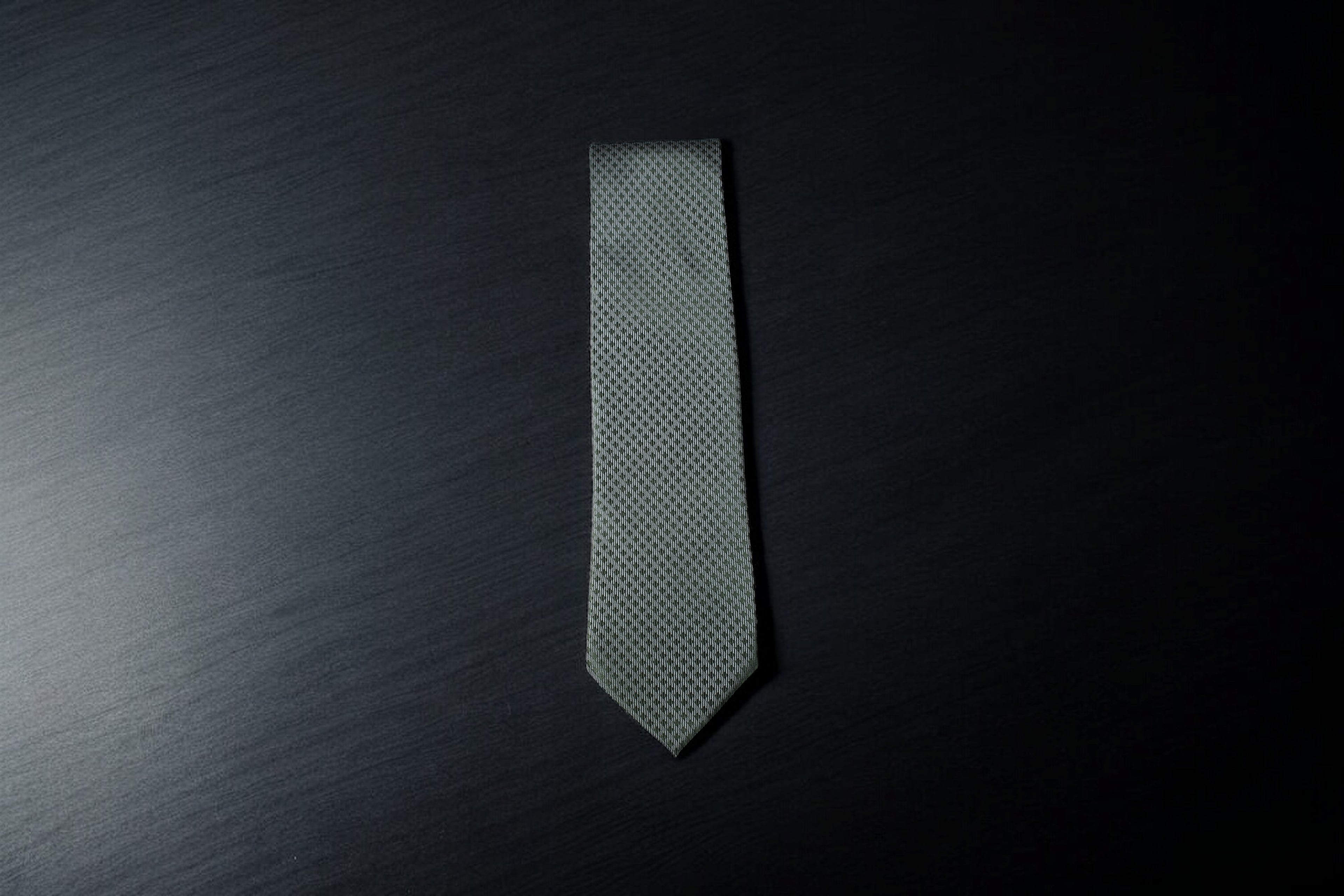Geometric Olive Green Microsilk Tie