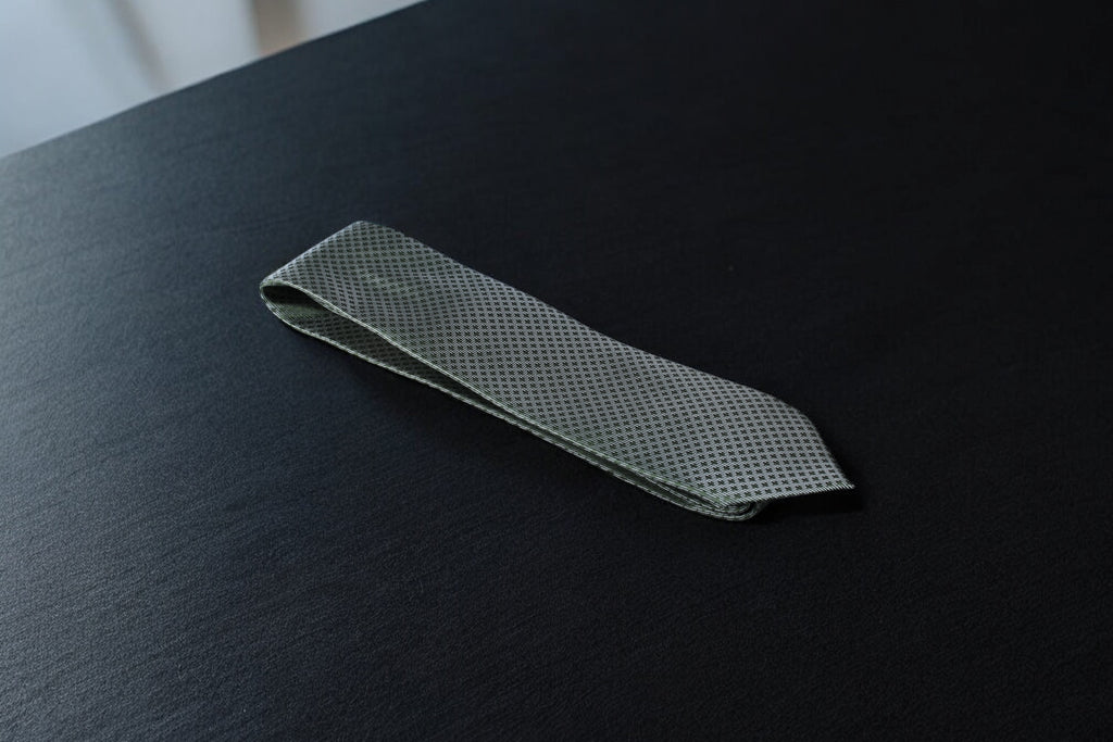 Geometric Olive Green Microsilk Tie