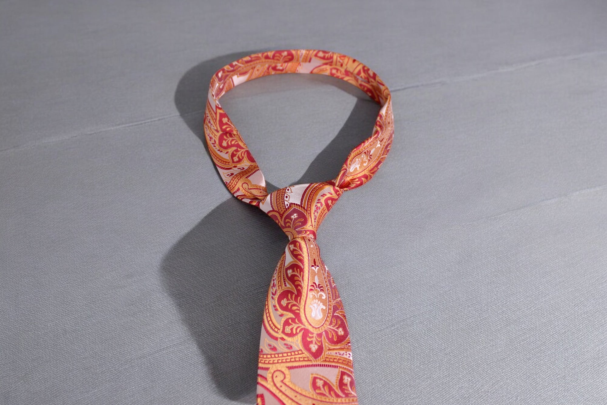 Orange Paisley Tie - Elegant Vintage Swirl Design