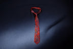 Geometric Red Maze Tie with Pocket Square