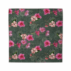 Laurel Green Floral Printed Scarf With Pocket Square