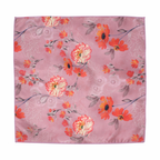 Pinkish Peach Floral Scarf With Pocket Square