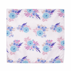 White Floral Printed Scarf With Pocket Square