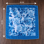 Blue Floral Printed Pocket Square
