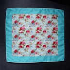 Turquoise Floral Pocket Square
