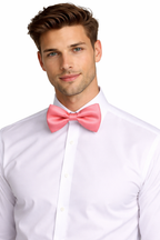 Pink Solid Double Layered Bowtie