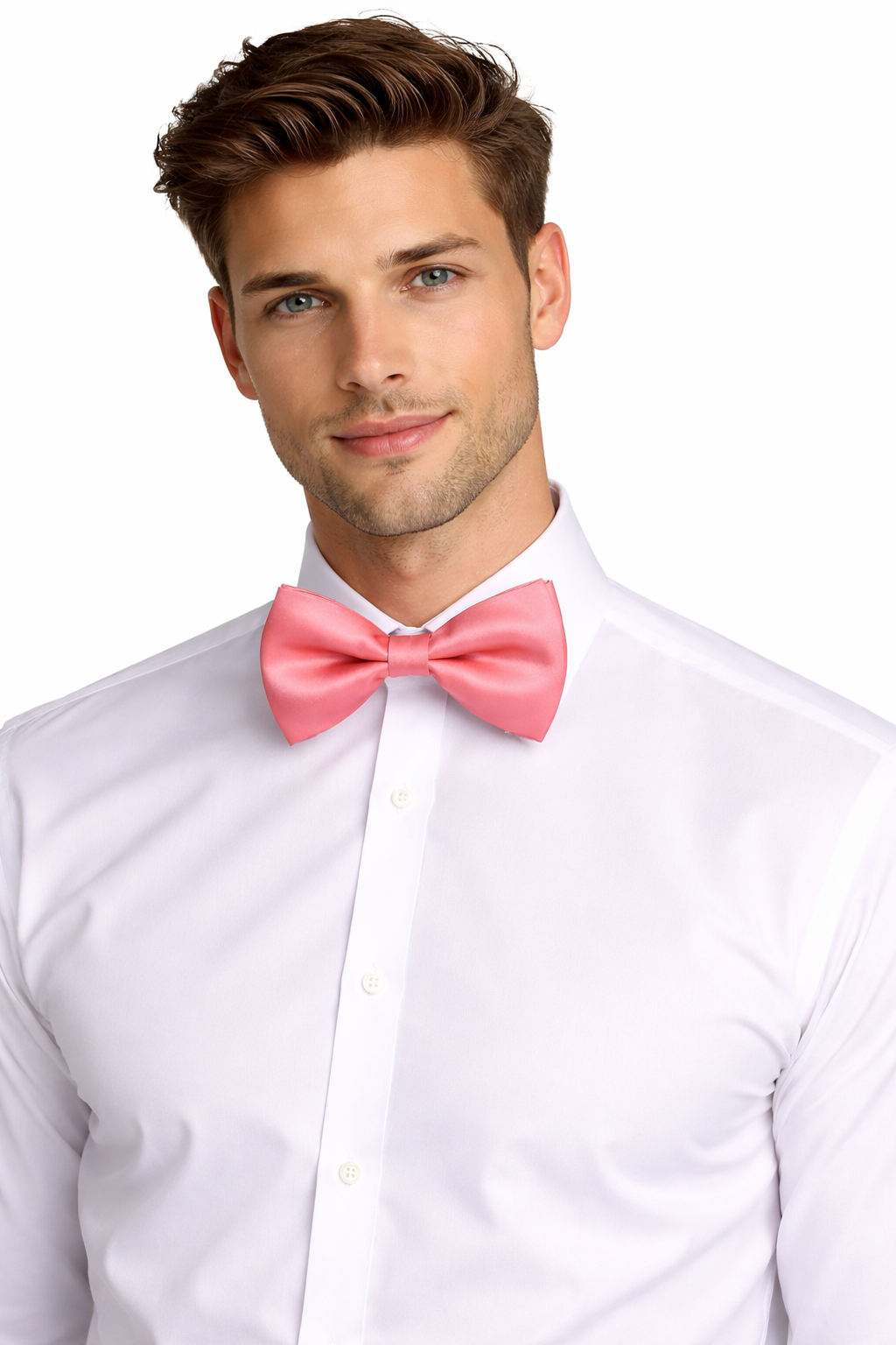 Pink Solid Double Layered Bowtie