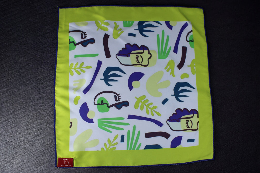Rio Grande Green Tropical Printed Pocket Square