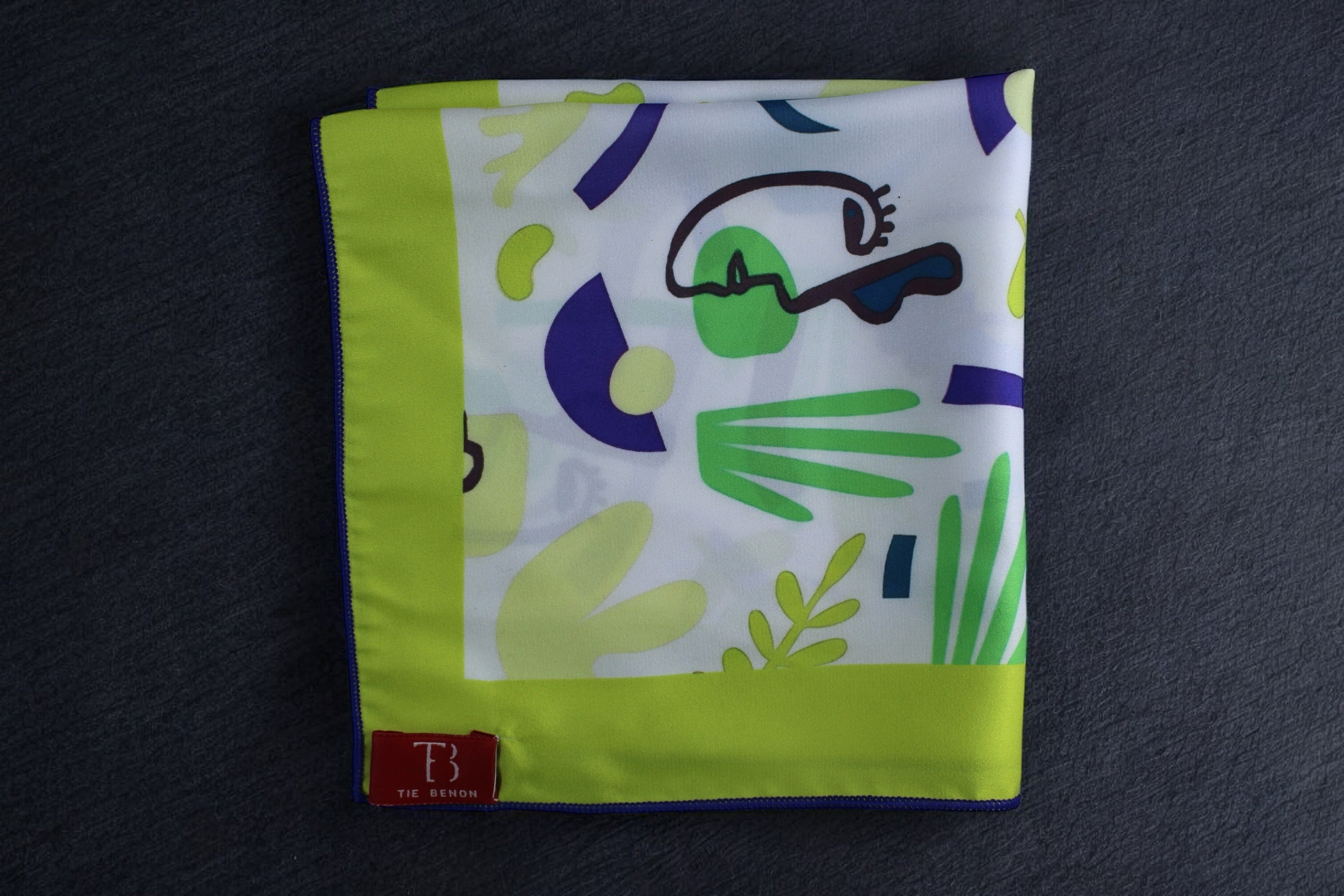 Rio Grande Green Tropical Printed Pocket Square