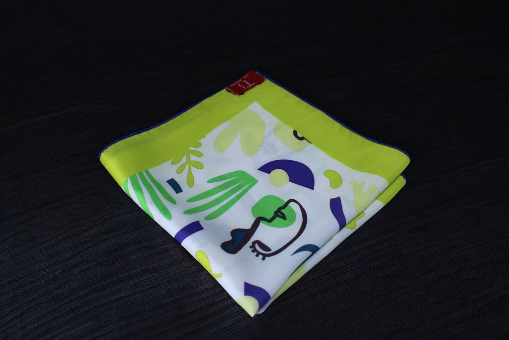 Rio Grande Green Tropical Printed Pocket Square