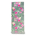 Laurel Green Floral Printed Scarf With Pocket Square