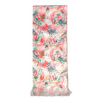Pink Wavy Printed Scarf With Pocket Square