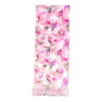 Pink Leafy Printed Scarf With Pocket Square