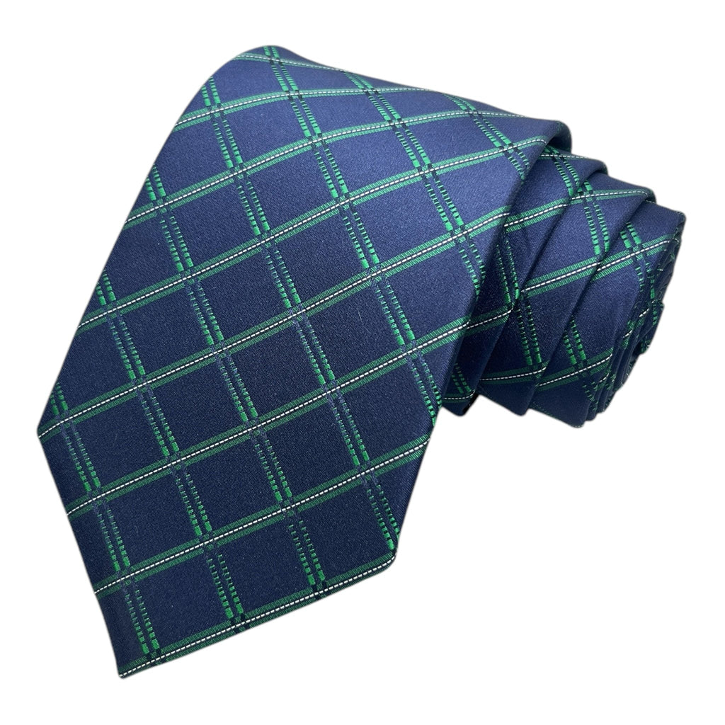 Blue And Green Plaid Tie Combo