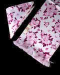 Pink Floral Printed Scarf With Pocket Square