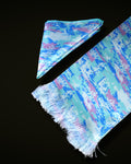 Blue Multicolour Abstract Printed Scarf With Pocket Square
