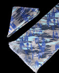 Grey And Blue Abstract  Printed Scarf With Pocket Square
