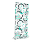 Black And Teal Blue Geometric Printed Scarf With Pocket Square