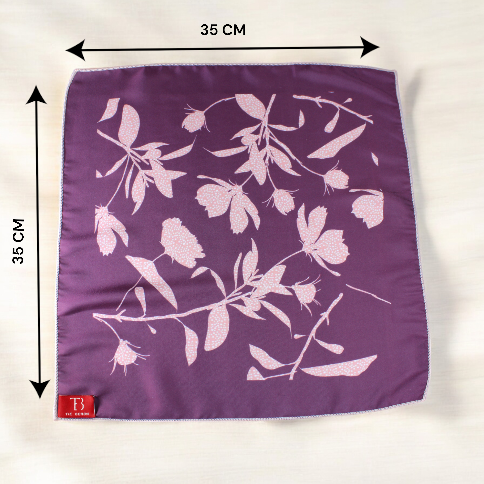 Cobalt Violet Floral Printed Pocket Square