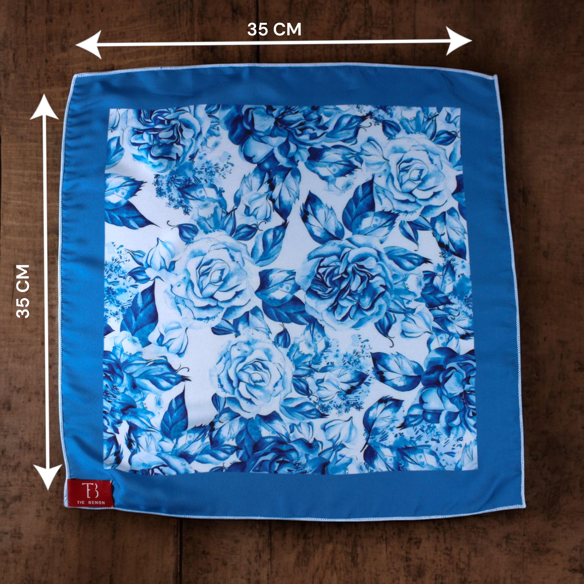 Blue Floral Printed Pocket Square