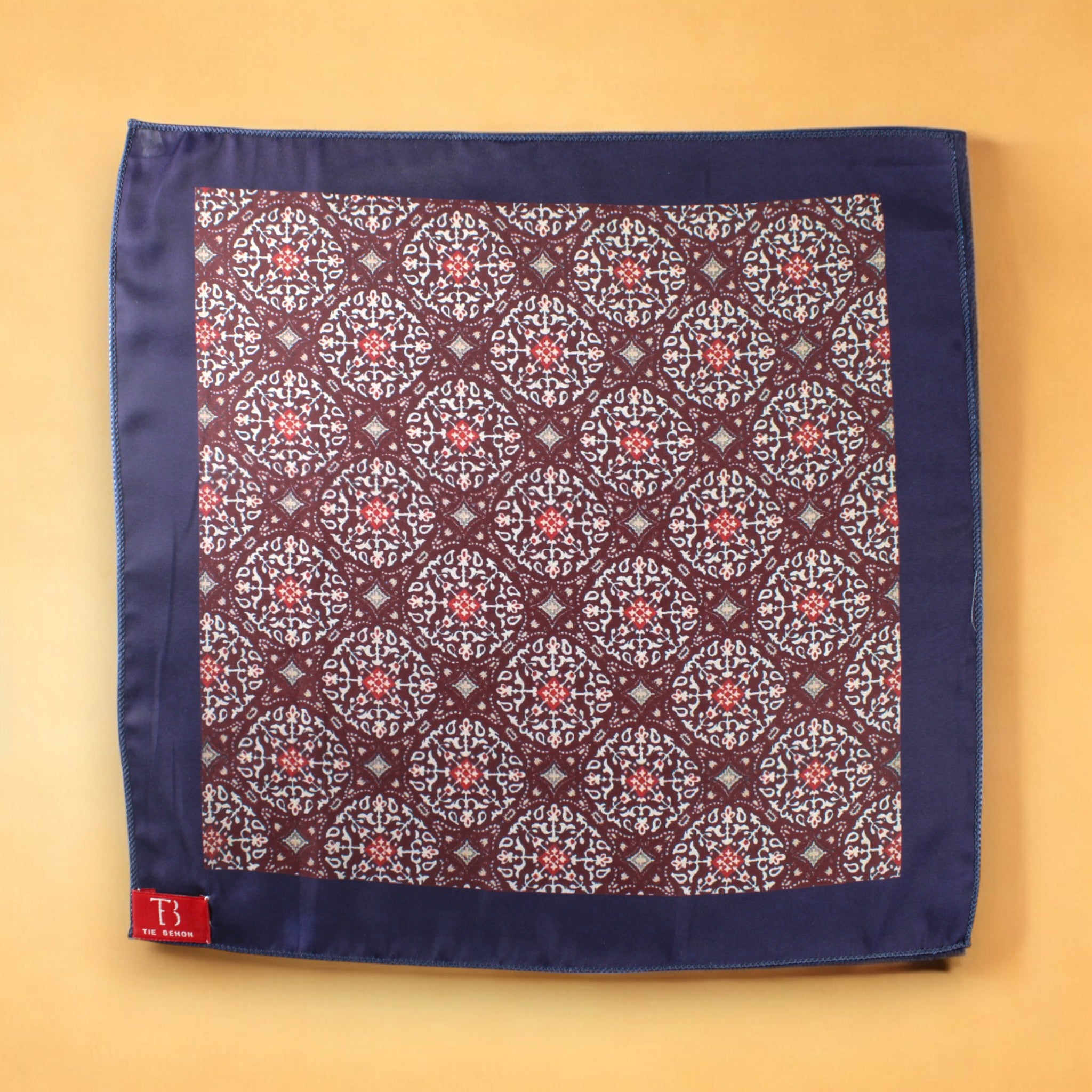 Midnight Blossom Pocket Square