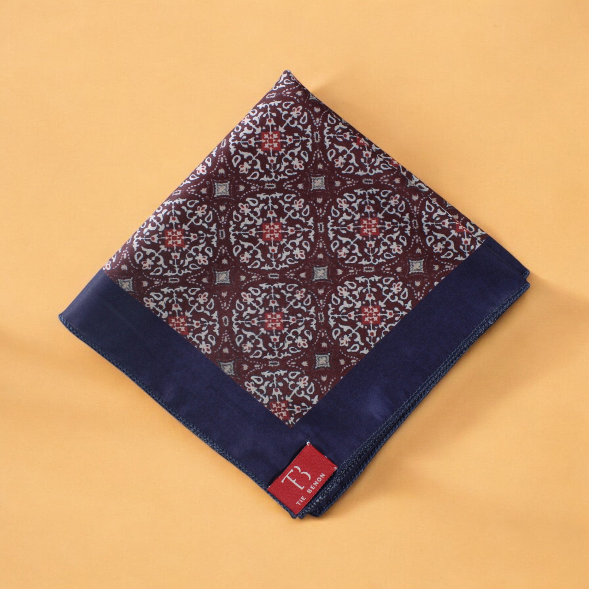 Midnight Blossom Pocket Square