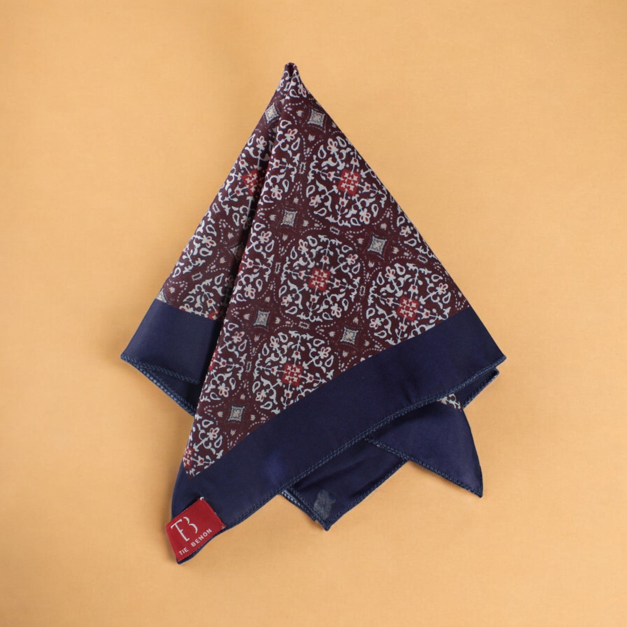 Midnight Blossom Pocket Square