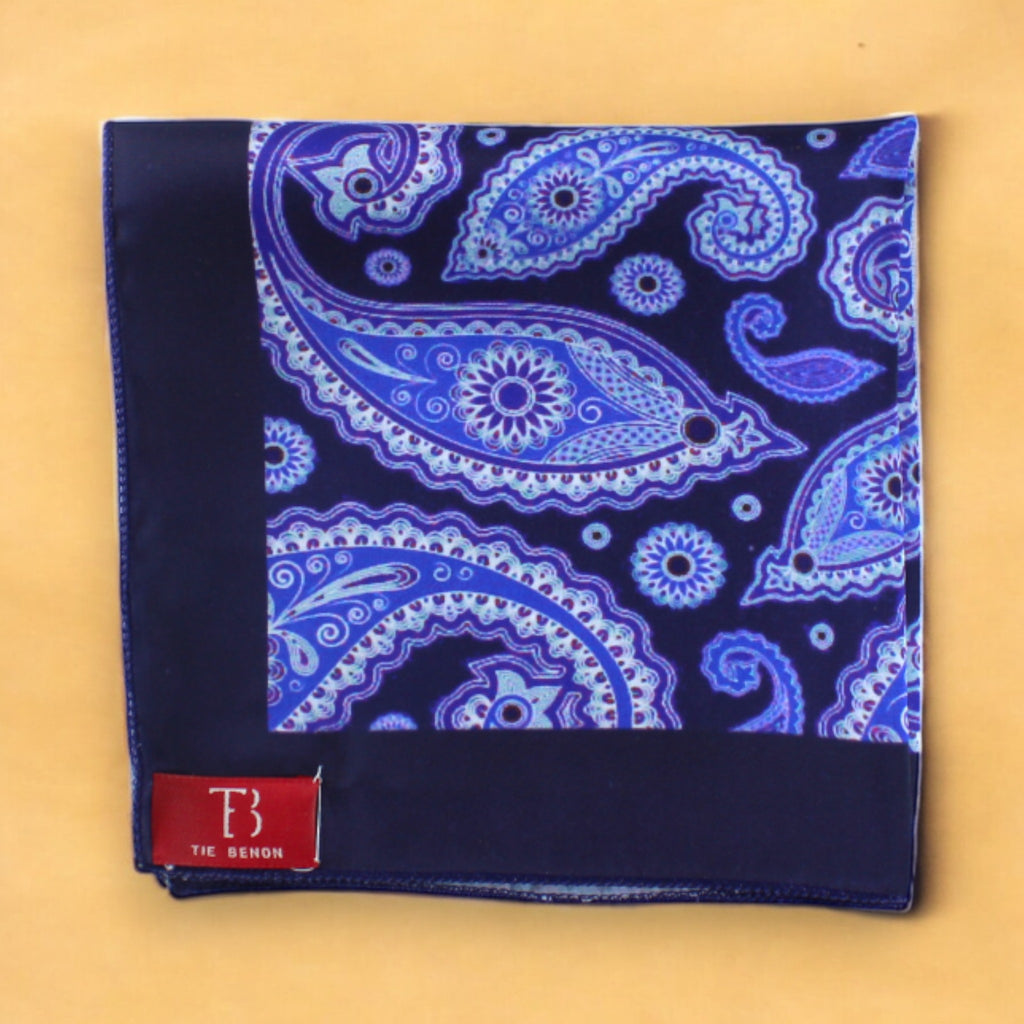 Aqua Swirl Pocket Square
