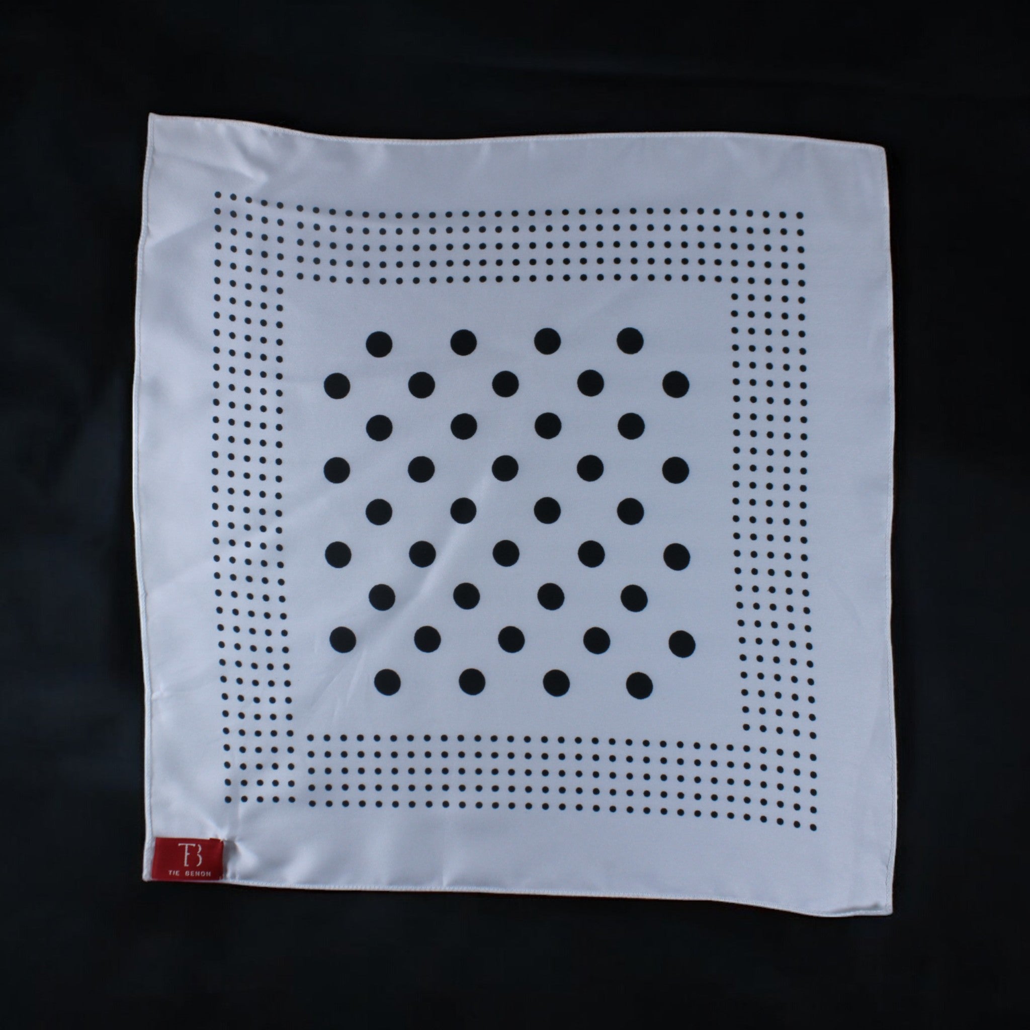 White and Black Polka Dot Pocket Square