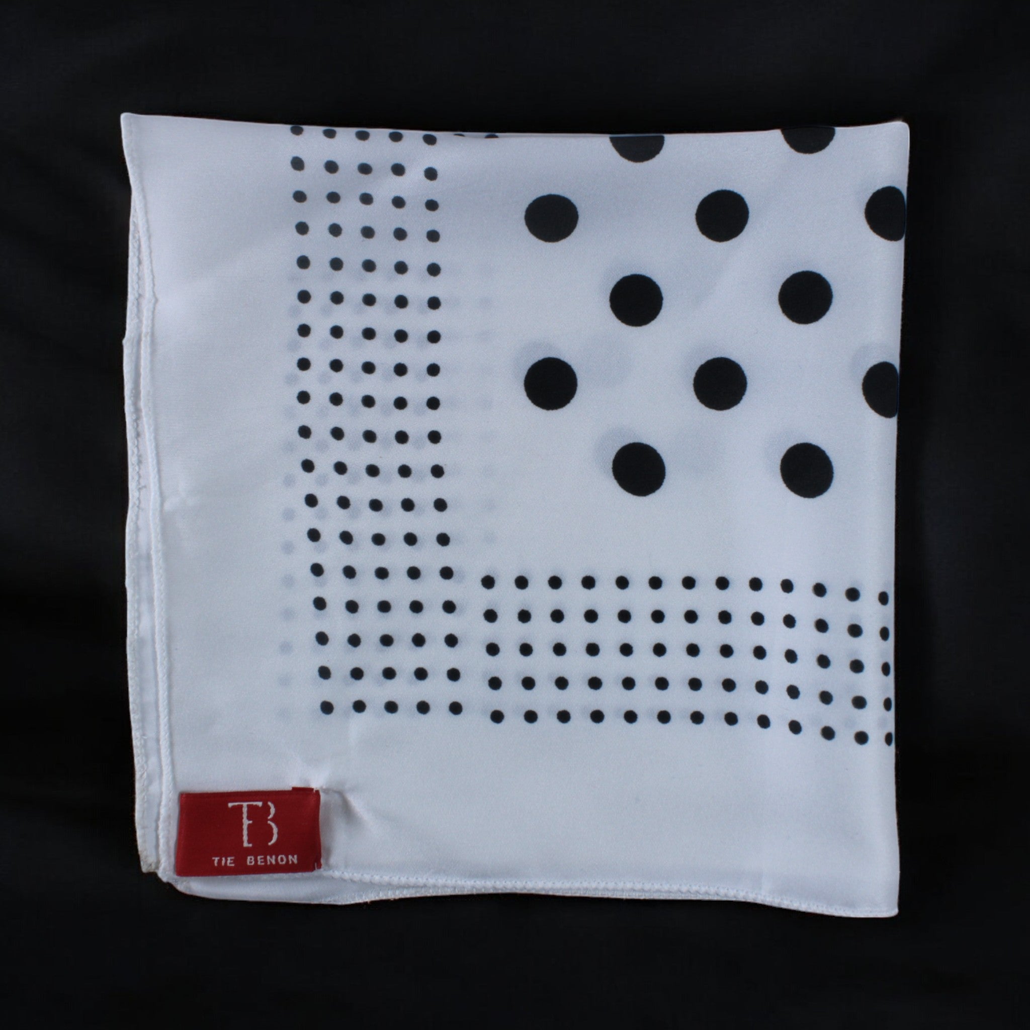 White and Black Polka Dot Pocket Square