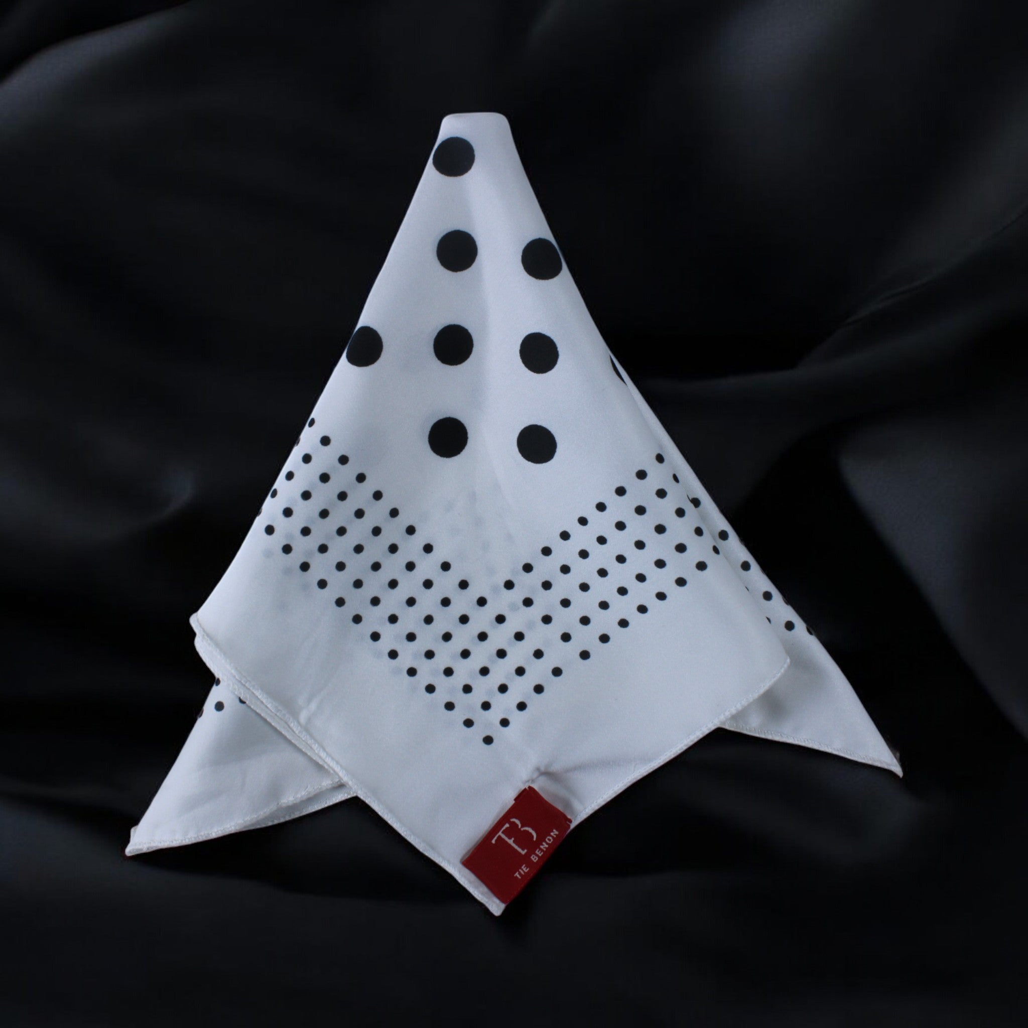 White and Black Polka Dot Pocket Square