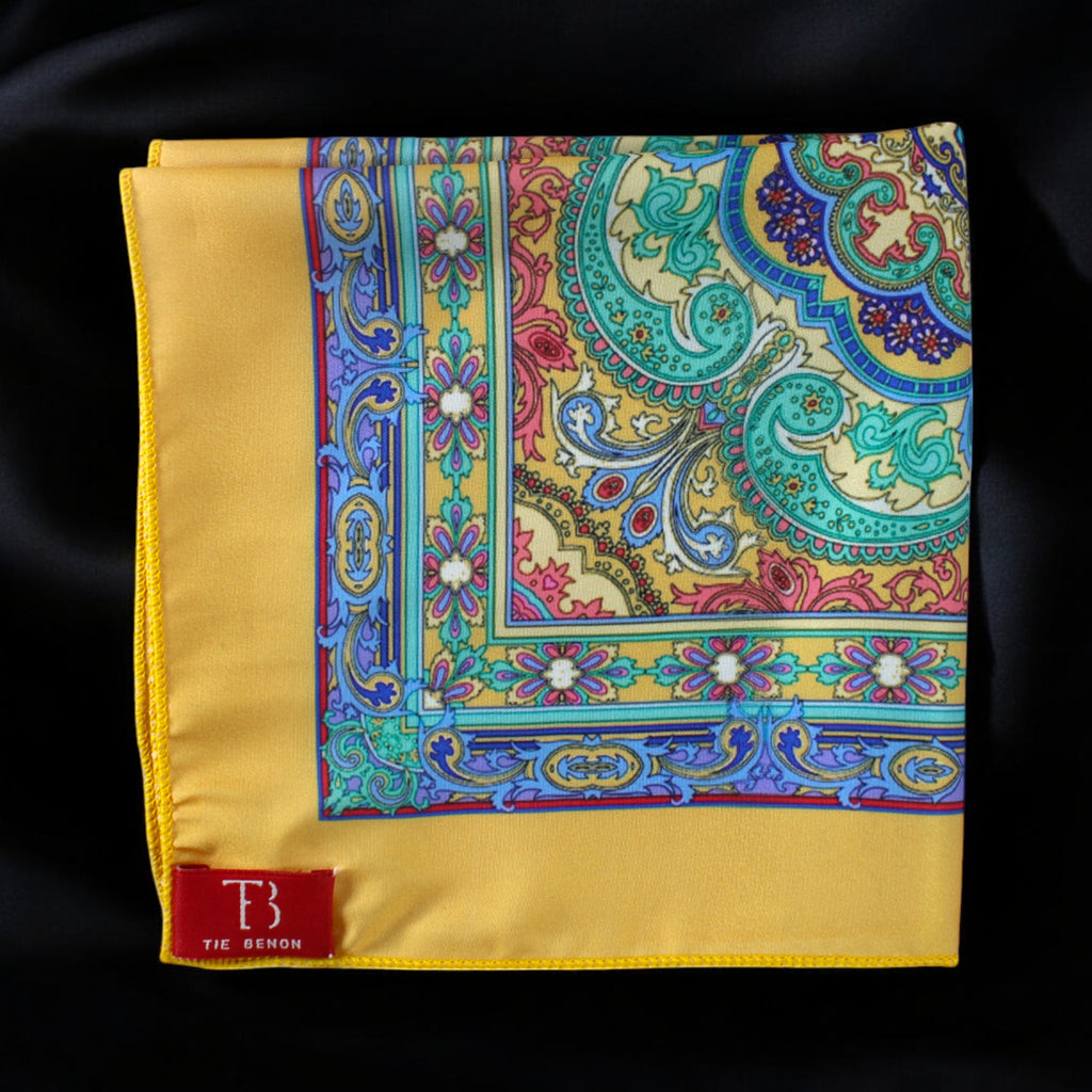 Multicolored Baroque-Style Pocket Square