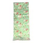 Mint Green Floral Printed Scarf With Pocket Square