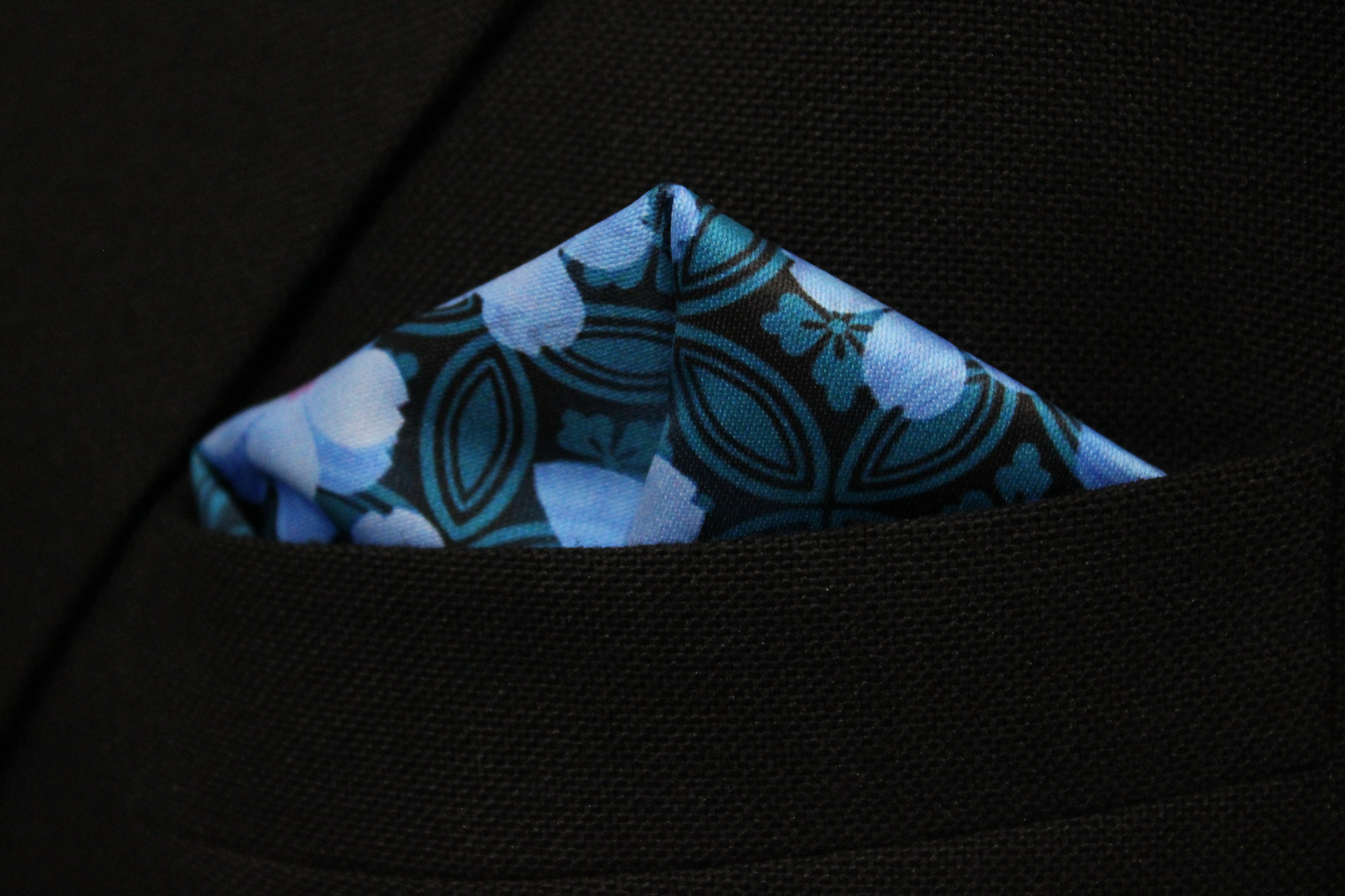 Icy Blue Tie With Pocket Square