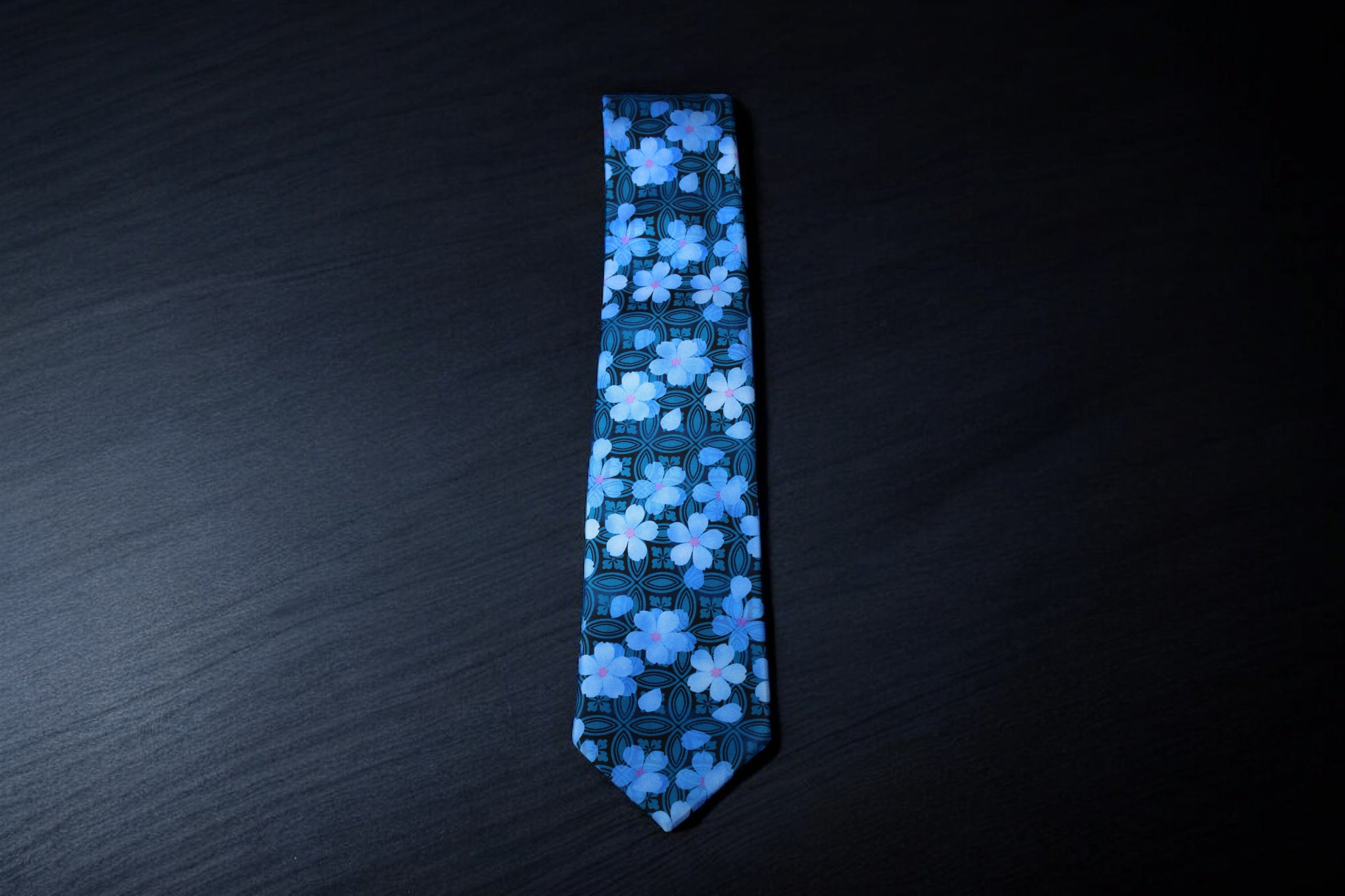 Icy Blue Tie With Pocket Square
