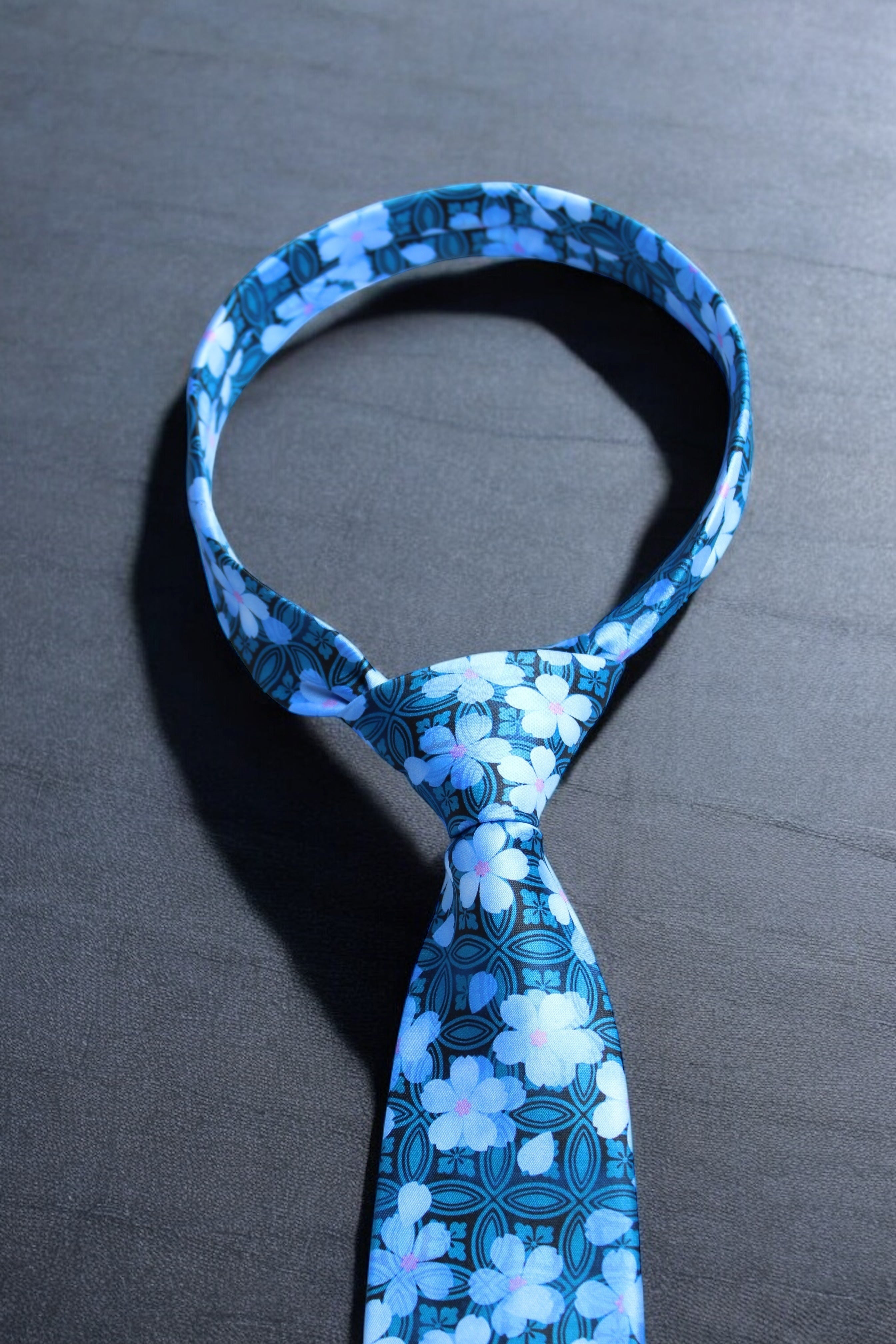 Icy Blue Tie With Pocket Square
