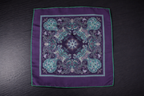 Elegant Navy & Teal Paisley Pocket Square
