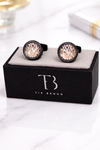 Gunmetal & Gold Lattice Cufflinks for Men