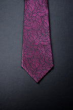 Magenta Geometric Tie & Pocket Square